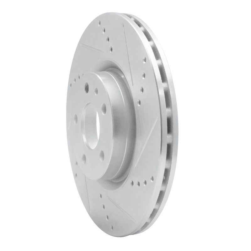 Alfa Romeo 164 Brake Rotor (1) - Front Right - R1 Concepts - Drilled & Slotted - Silver - `91-`20